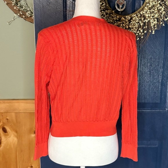 Ralph Lauren Vibrant Orange Button-Up Lightweight Cardigan size PL - Picture 4 of 10